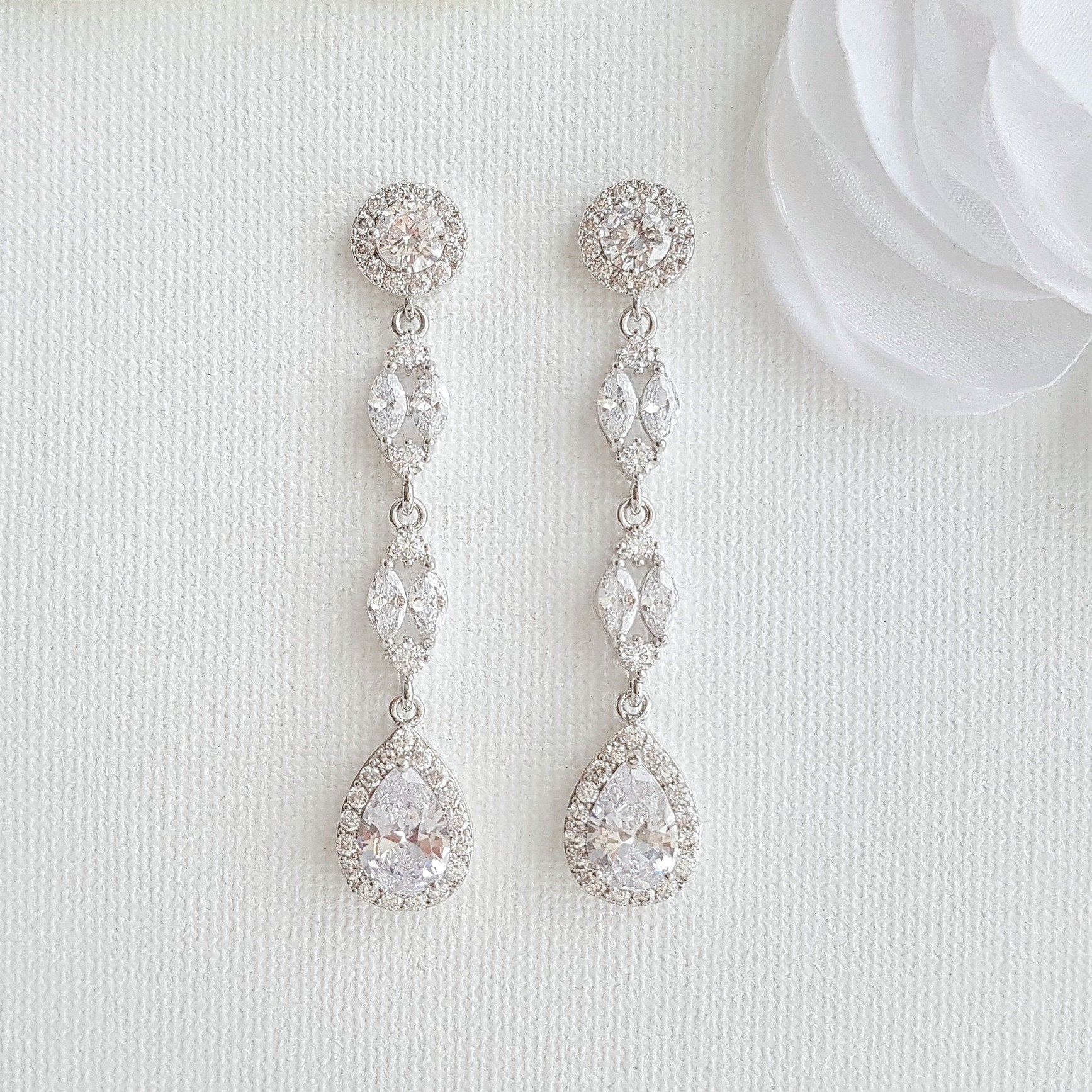 Tantalizing Tear Drop Crystal Long Earrings – Deara Fashion Accessories