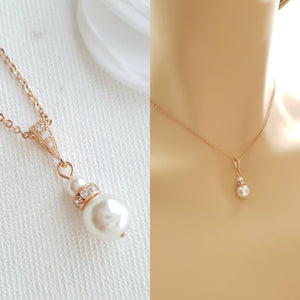 single pearl pendant gold necklace