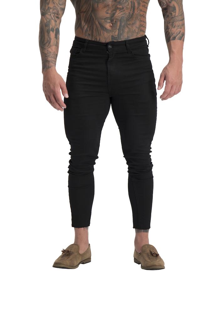 mens black cropped jeans