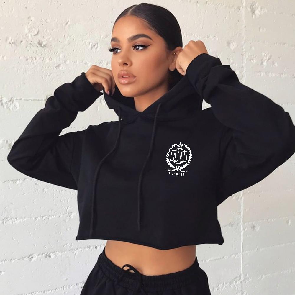 cropped gym hoodie