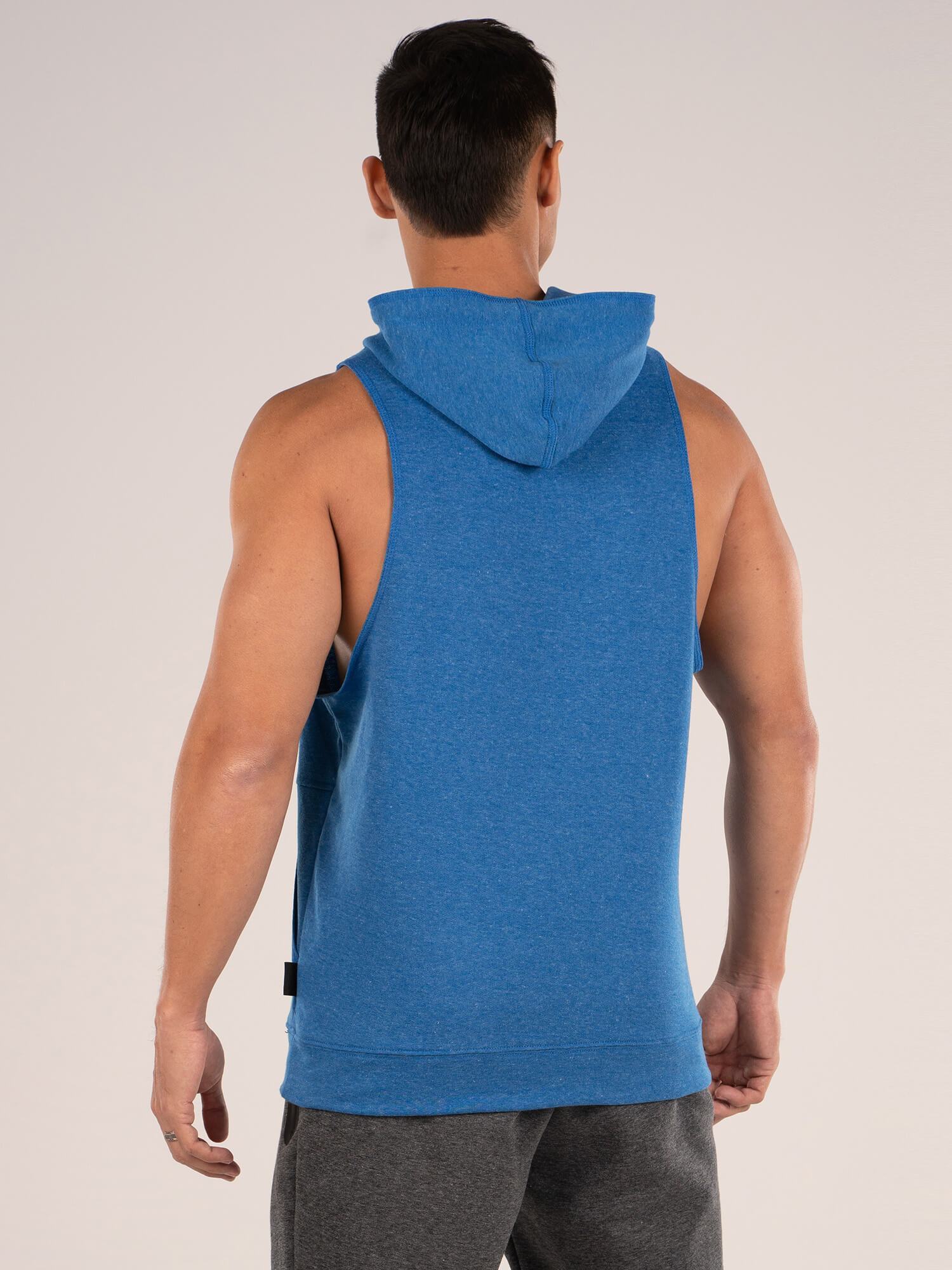 royal blue sleeveless hoodie