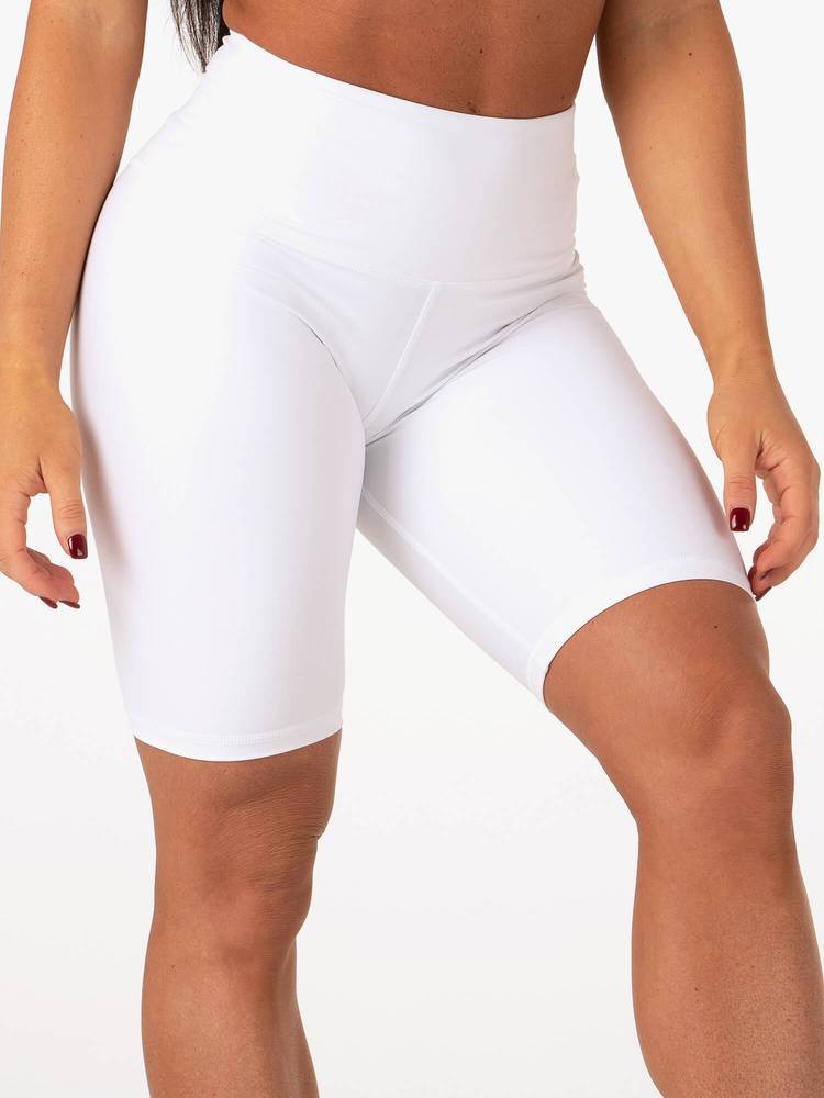 white bicycle shorts