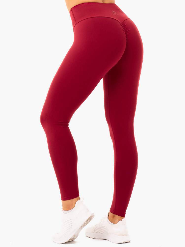 red scrunch leggings