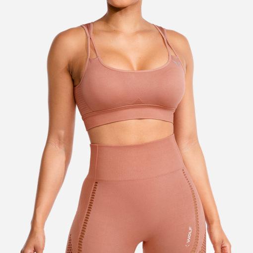 rose gold sports bra