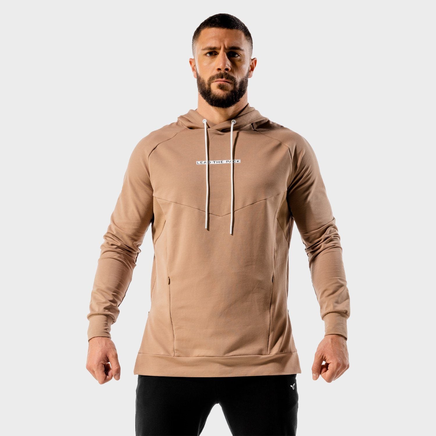 Squat Wolf Statement Hoodie - Taupe