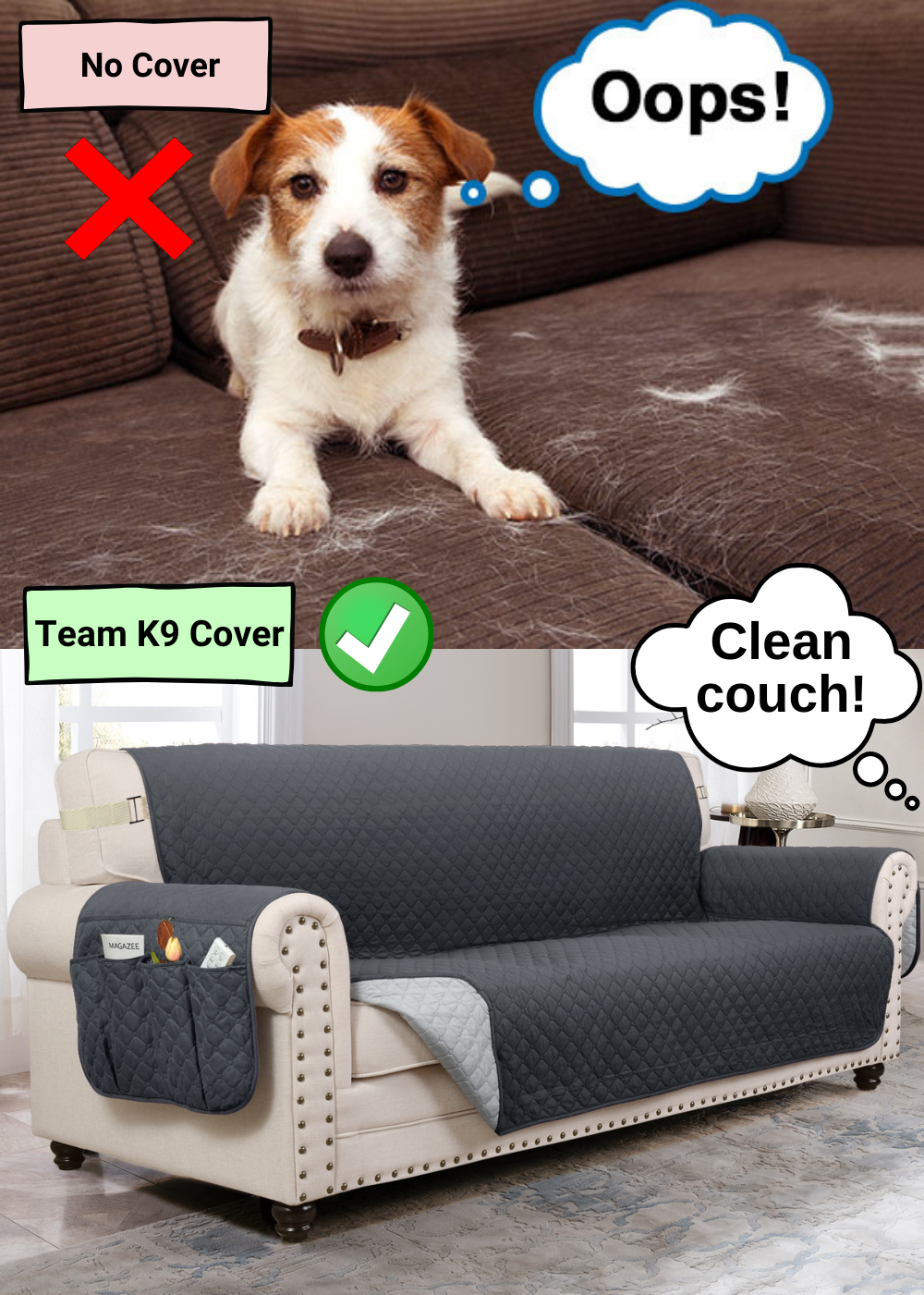 100% Waterproof Dog Bed Cover Furniture Protector Sofa Cover Non-Slip  Washable Reusable Incontinence Bed Underpads for Pets Kids Children Dog