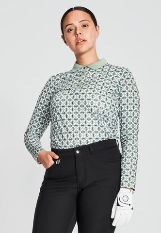 Green patterned golf top