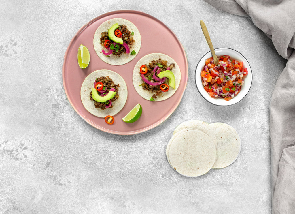 Hey Planet Tasty Tacos with sustainable insect protein meat