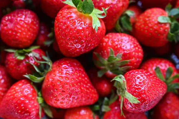 Close-up shot of strawberries.