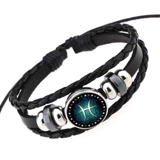 Genuine Braided Leather Virgo Bracelet