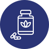icon of herbal supplement bottle and capsules
