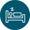 icon of sleeping in bed