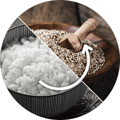white rice and quinoa