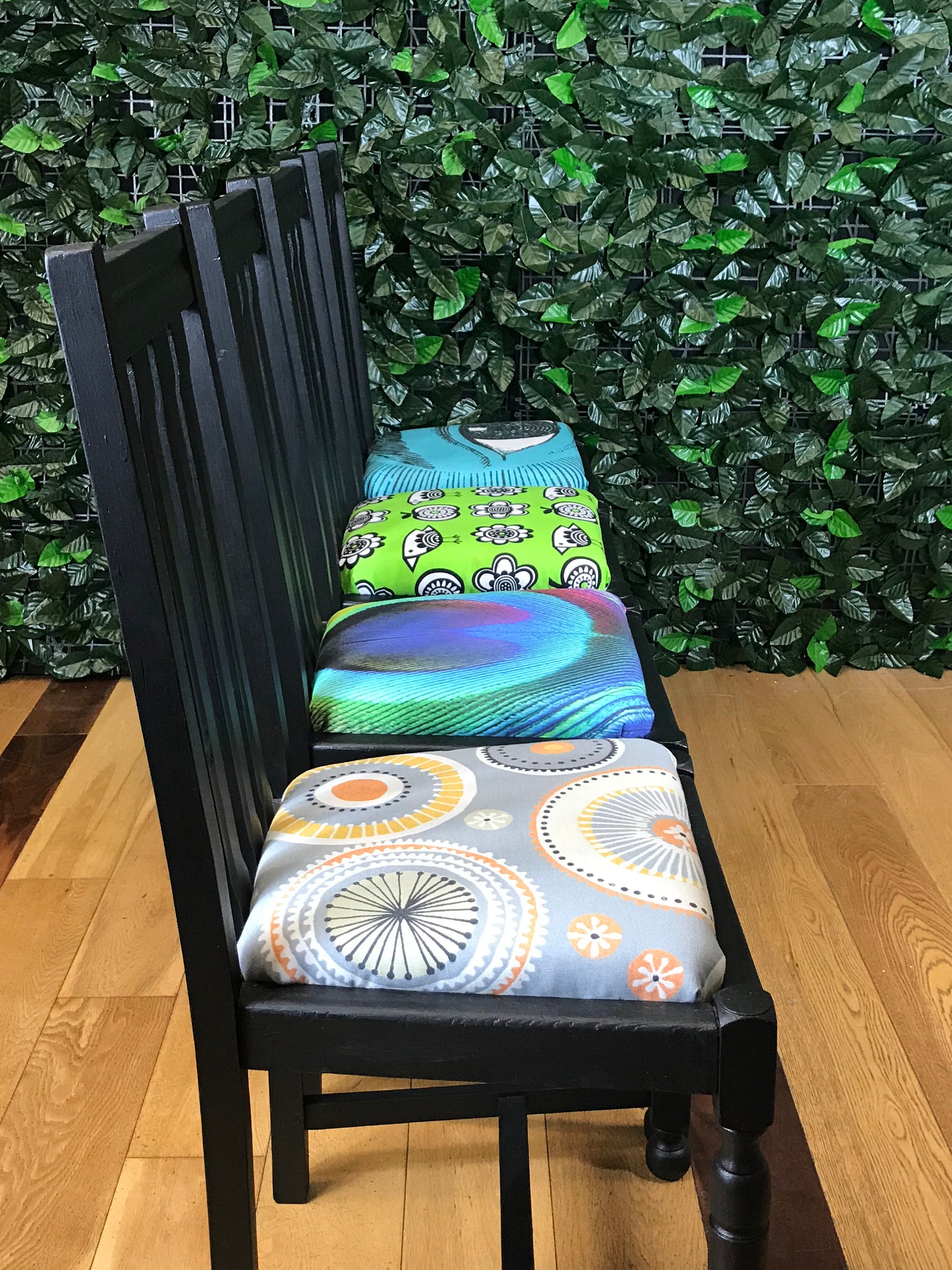 4 black dining chairs