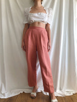 Dusty Rose Linen Trousers :: 27 waist