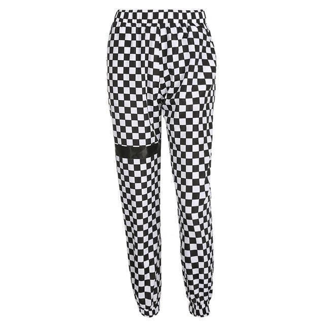 checkerboard joggers