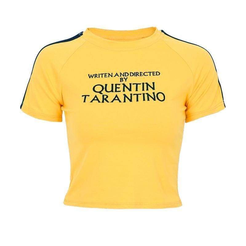 quentin tarantino yellow crop top