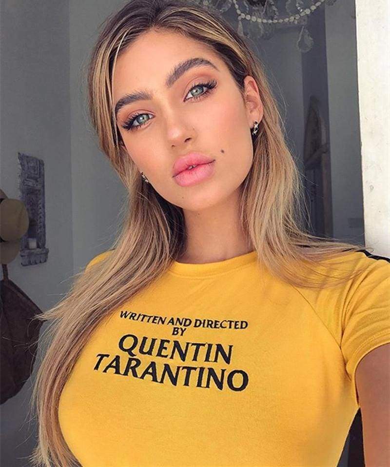 quentin tarantino yellow crop top