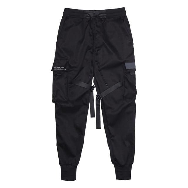 MFCT Men's Matte Black Techwear Urban Cargo Joggers