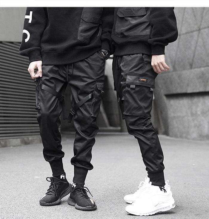 black techwear cargo pants
