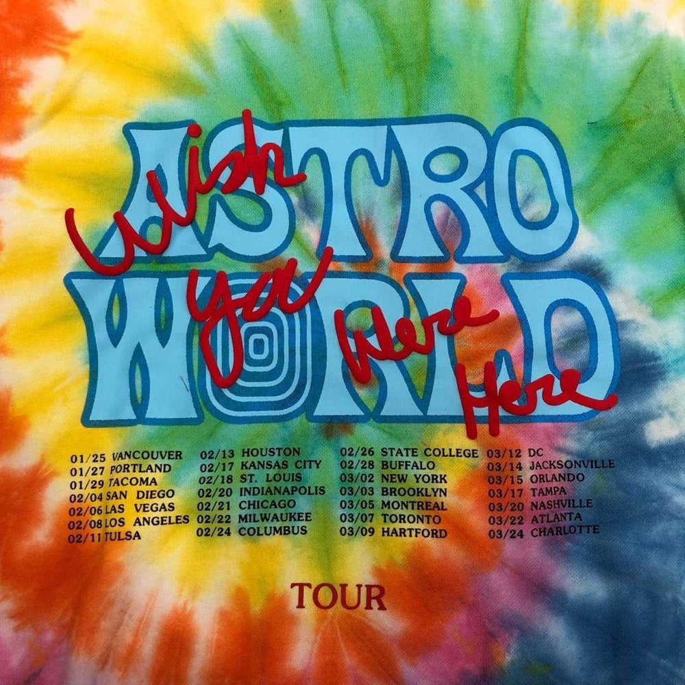 travis scott astroworld tour skipping bear hoodie tie dye