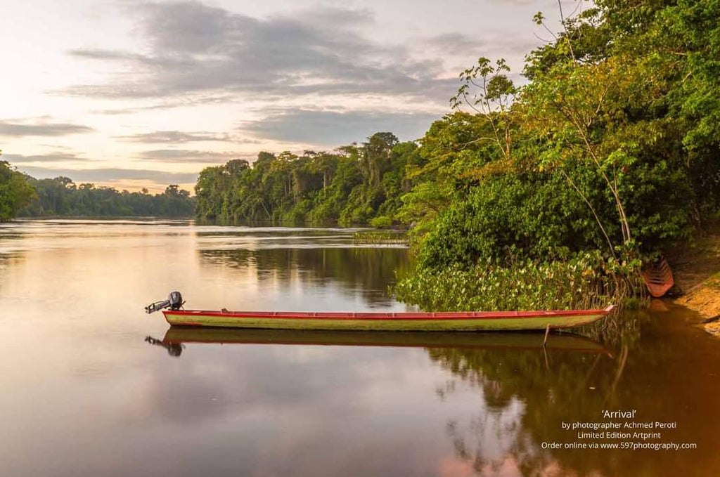 Aankomst in het binnenland van Suriname