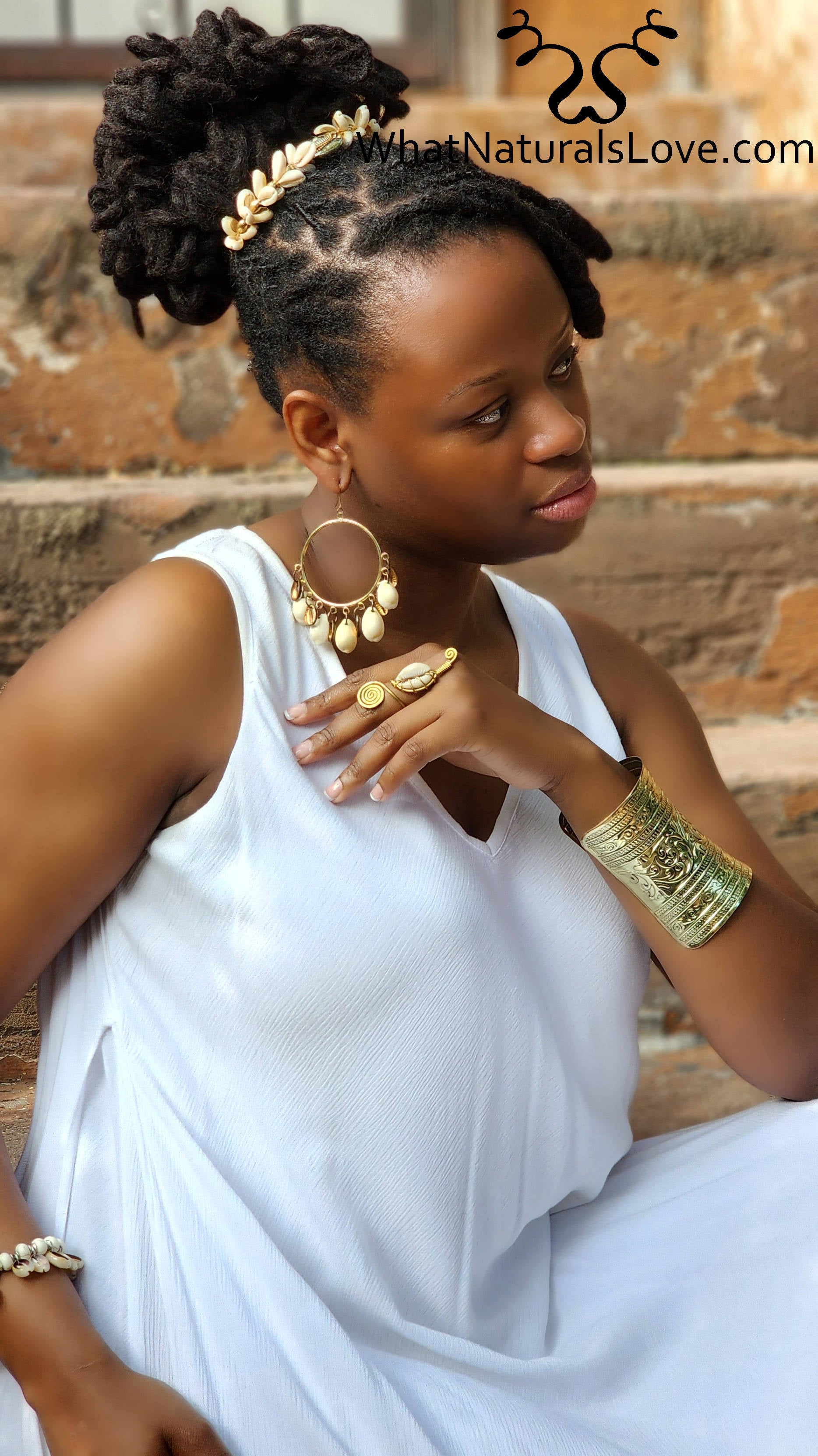 Get the Cowrie Shell Hair Tie for Locs
