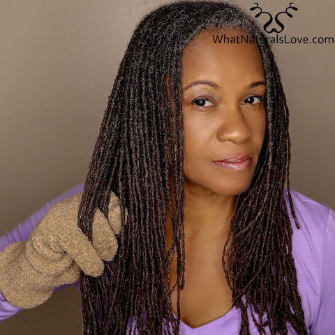 Loc Glove élimine le chlore des Dreadlocks, Sisterlocks, Braids, Microlocs et Braidlocs