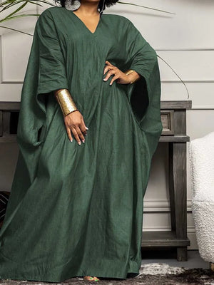 Indigo Flow Kaftan Maxi Dress - WhatNaturalsLove.com 