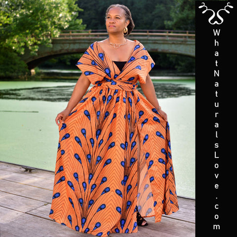 Infinity-jurk in Afrikaanse print - Multi-way dress