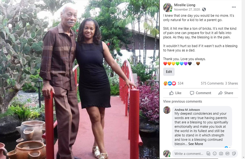 Mireille Liong with her dad Daisy Liong-A-Kong