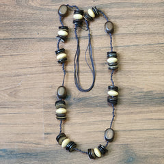 Wooden beaded necklace