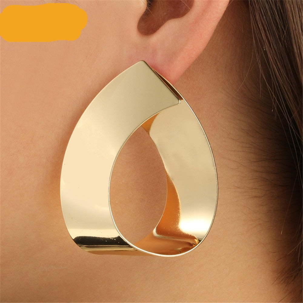 Minimalist Punk Style Stud Gold Earrings