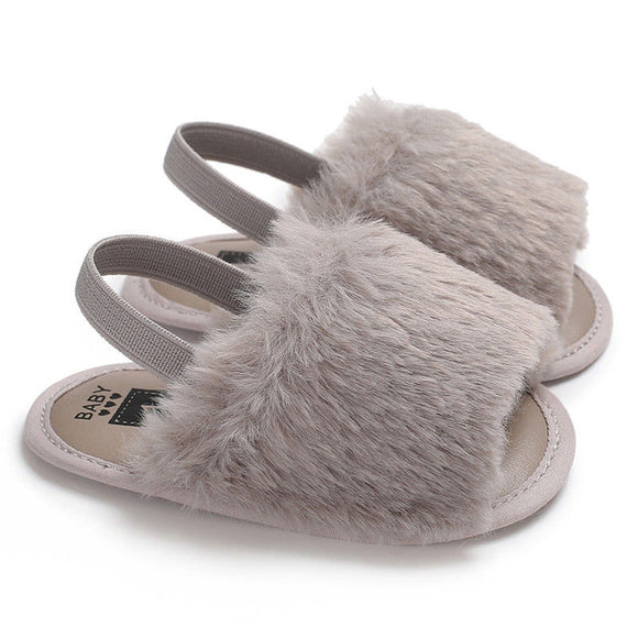 baby fur slide sandals