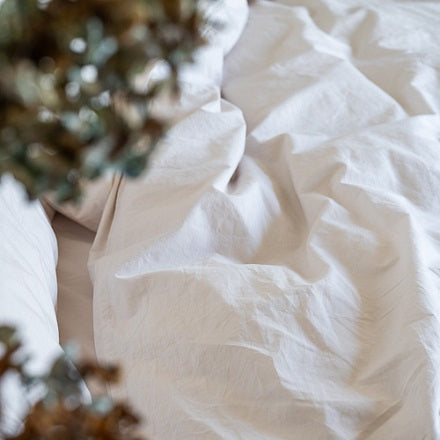 Cotton Percale Bed Sheets in Sand