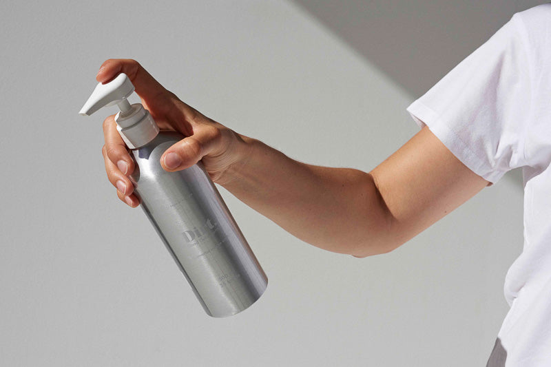 Dirt Detergent comes in a refillable aluminium bottle