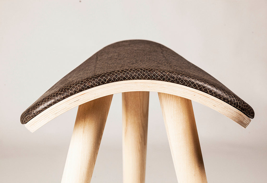 3 leg stool, bar stool, stool design, counter, wood, walnut, ash