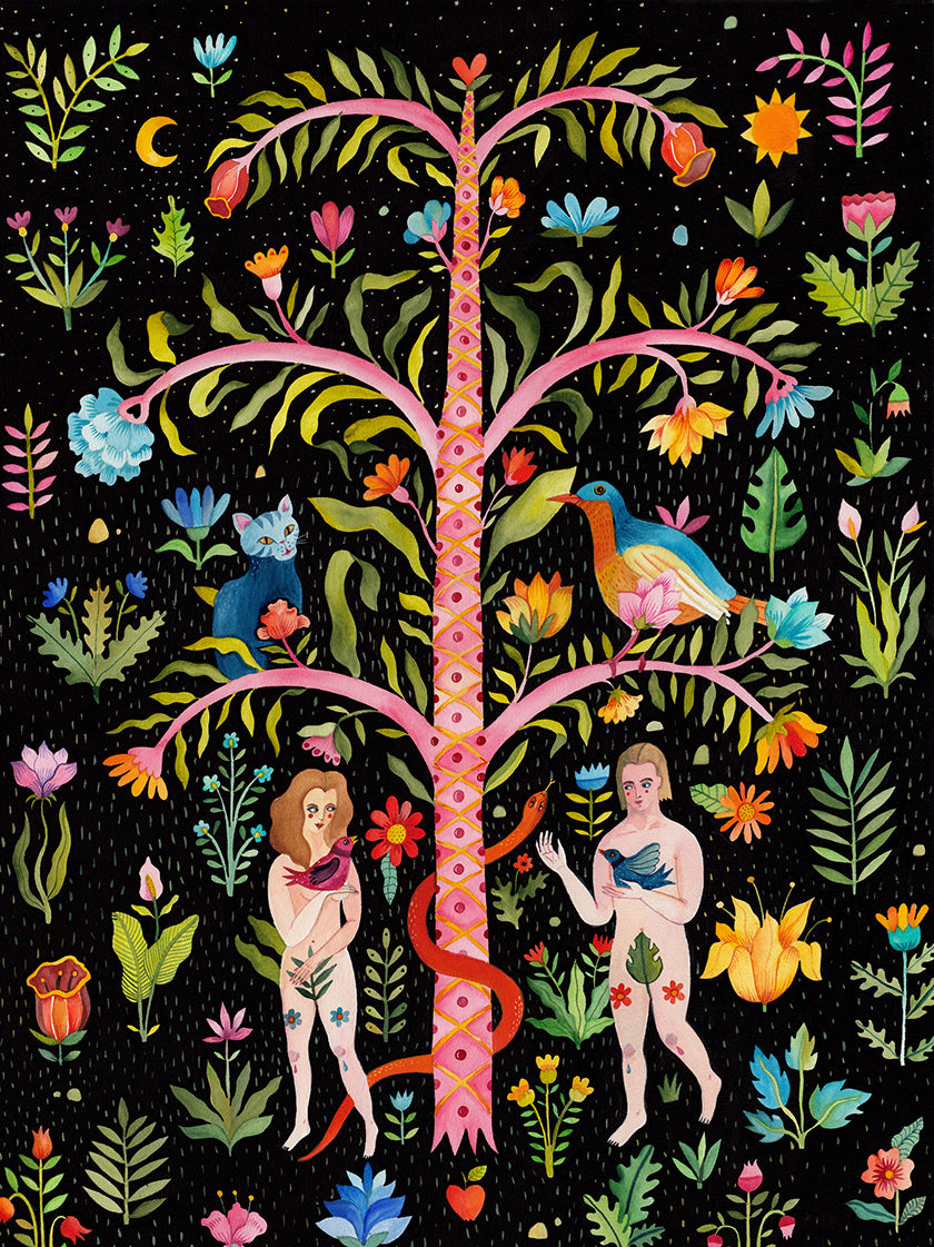 Illustration called "Adam & Eve" by Romanian artist Aitch