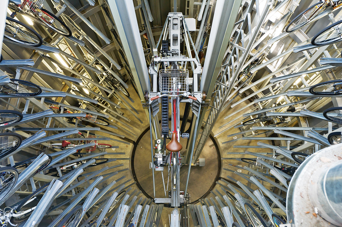 The bikes are efficiently stored underground. (Photo: Monocle 2018)