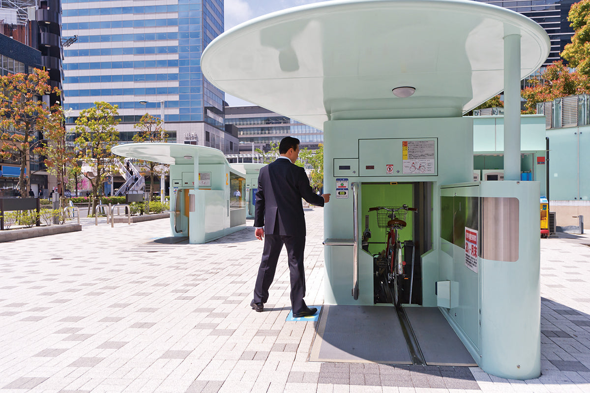 Automated parking garage for bicycles in Japan. (Photo: Monocle 2018)