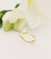 Protea Engagement Ring Yellow Gold Diamond