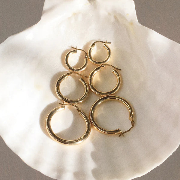 Anna Rosholt's Hoop Earrings in 3 different sizes.