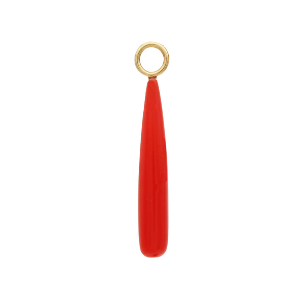 Coral Drop Hoop Charm