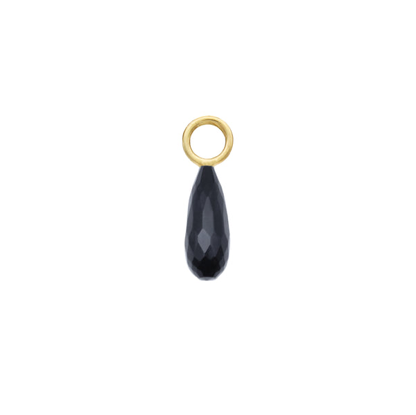 Black Onyx Baby Drop Hoop Charm