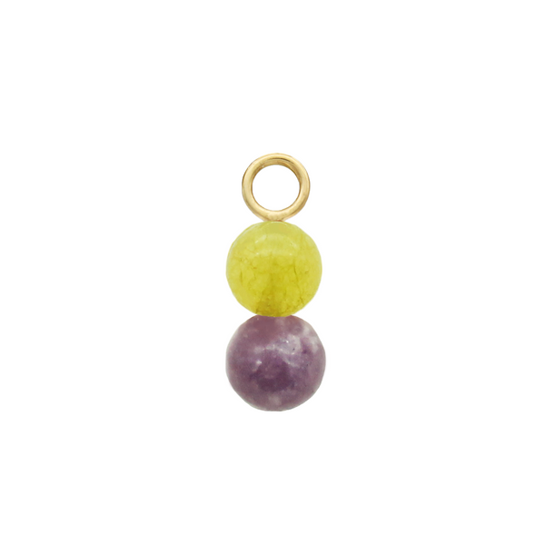 Pistachio & Lepidolite Hoop Charm