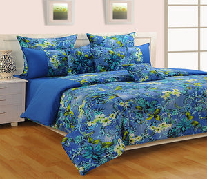 Swayam Multi Colour Cotton Printed Duvet Cover Set Olivetheory