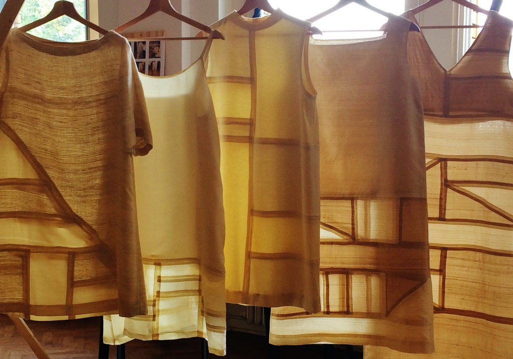 Dresses made from banana fibre, peace silk and soy fibre