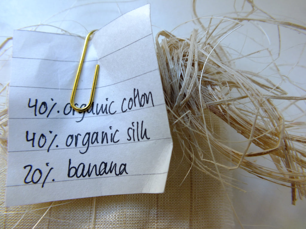 Fabric mix organic cotton, organic silk, banana fibre