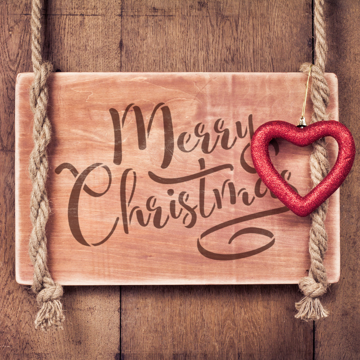 Merry Christmas Stencil - Xmas Calligraphy Craft Template | CraftStar