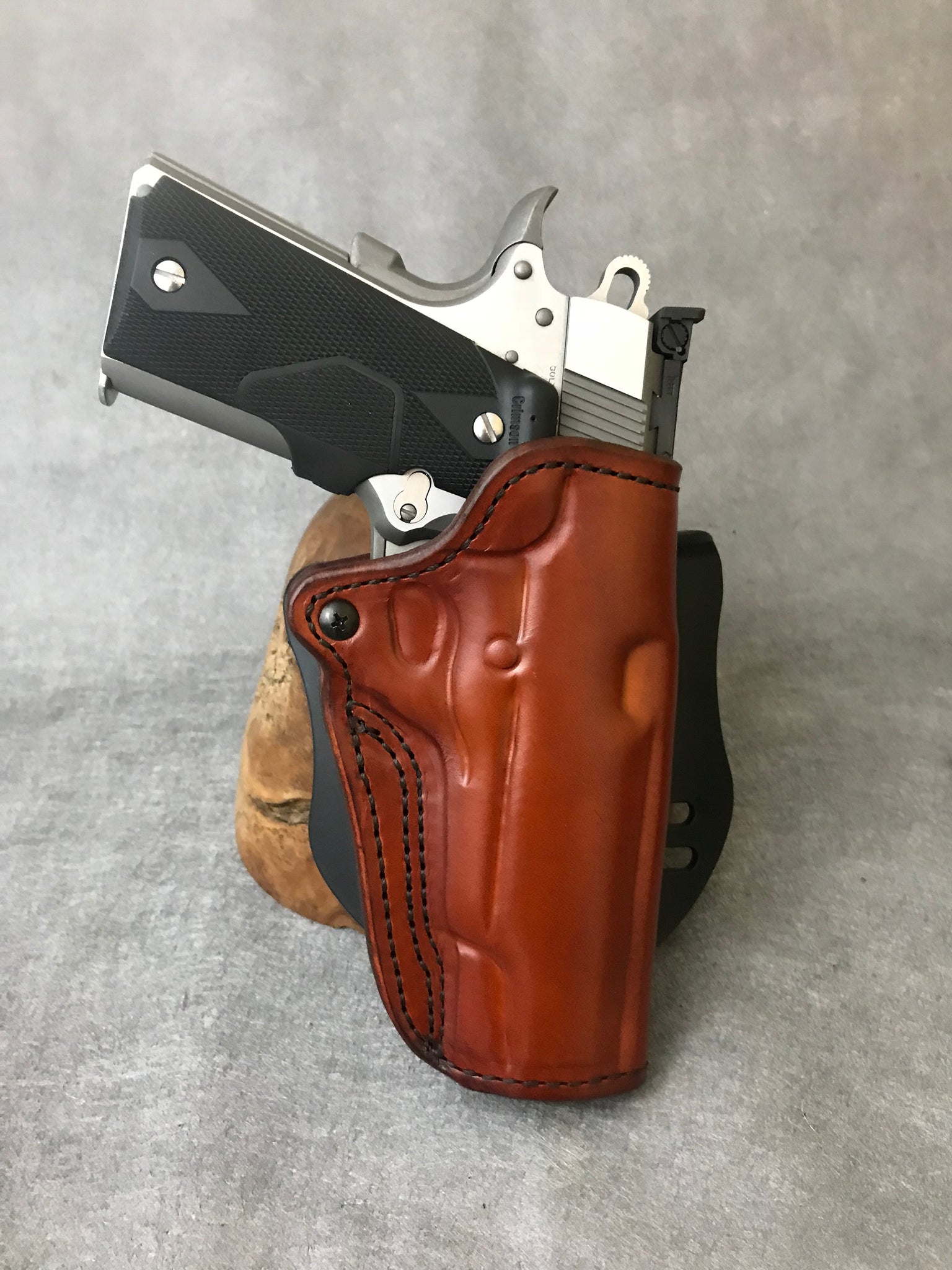 holster 1911 leather paddle owb slide holsters gun commander previous